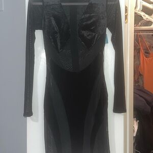 Elegant Black Long Sleeve Dress